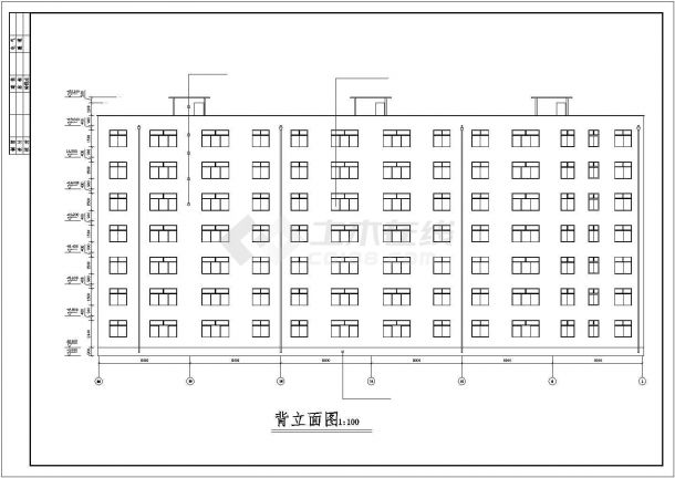 4000平米左右七层框架结构住宅楼设计（含全套图纸及计算书）-图一