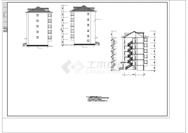 2700平米左右五层框架结构住宅楼设计（全套图纸及计算书）-图二