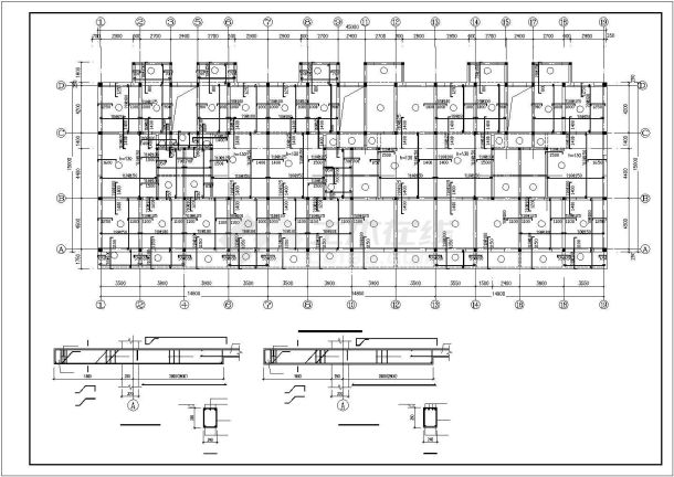 某多层框架结构住宅楼结构设计施工CAD图-图一