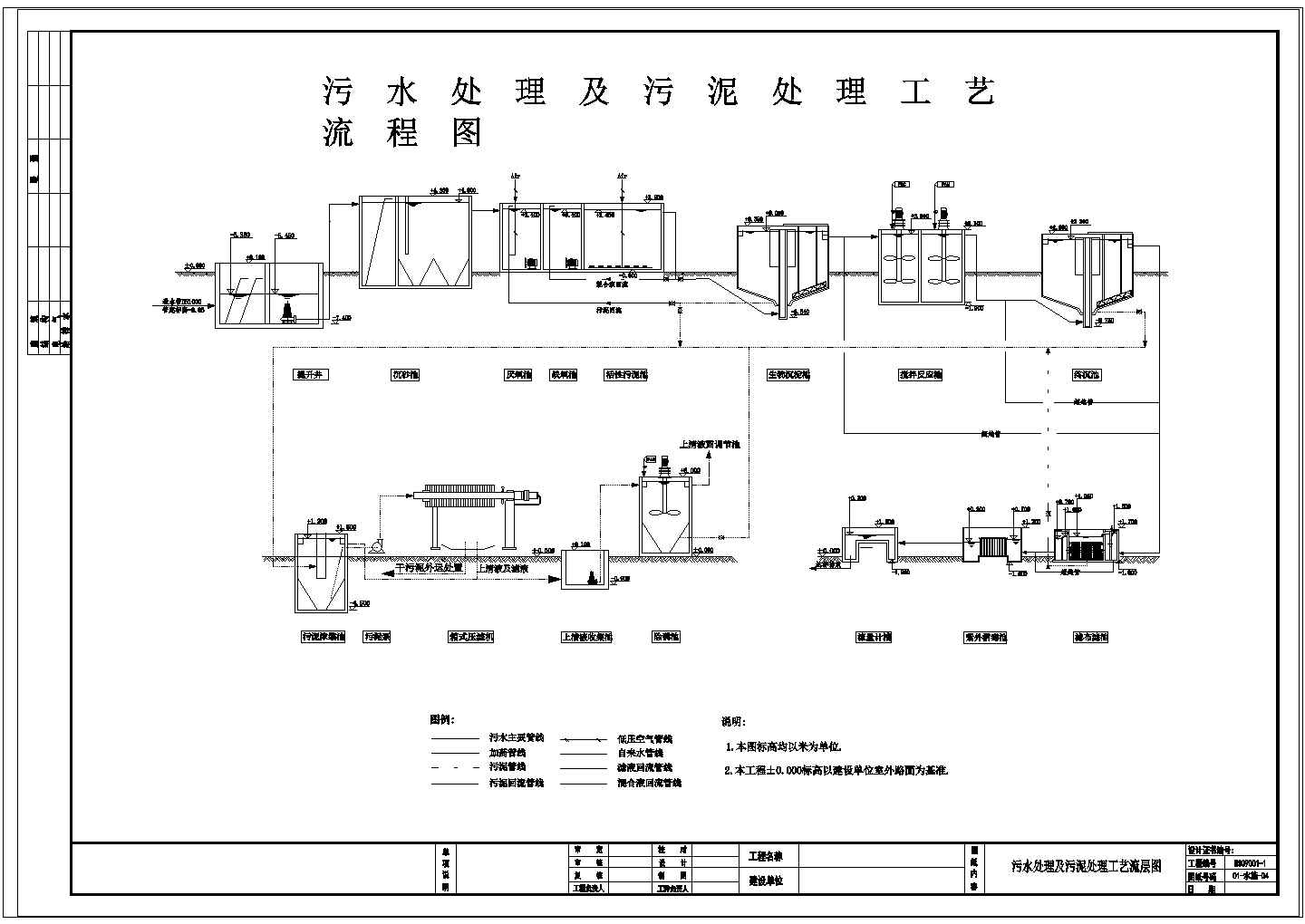 印染行业污水处理厂全套工艺施工图