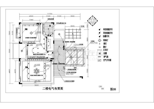 某别墅室内装修设计cad施工图纸-图一