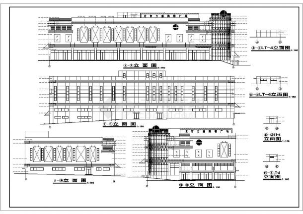 某大型购物中心CAD建筑平立剖施工图-图二