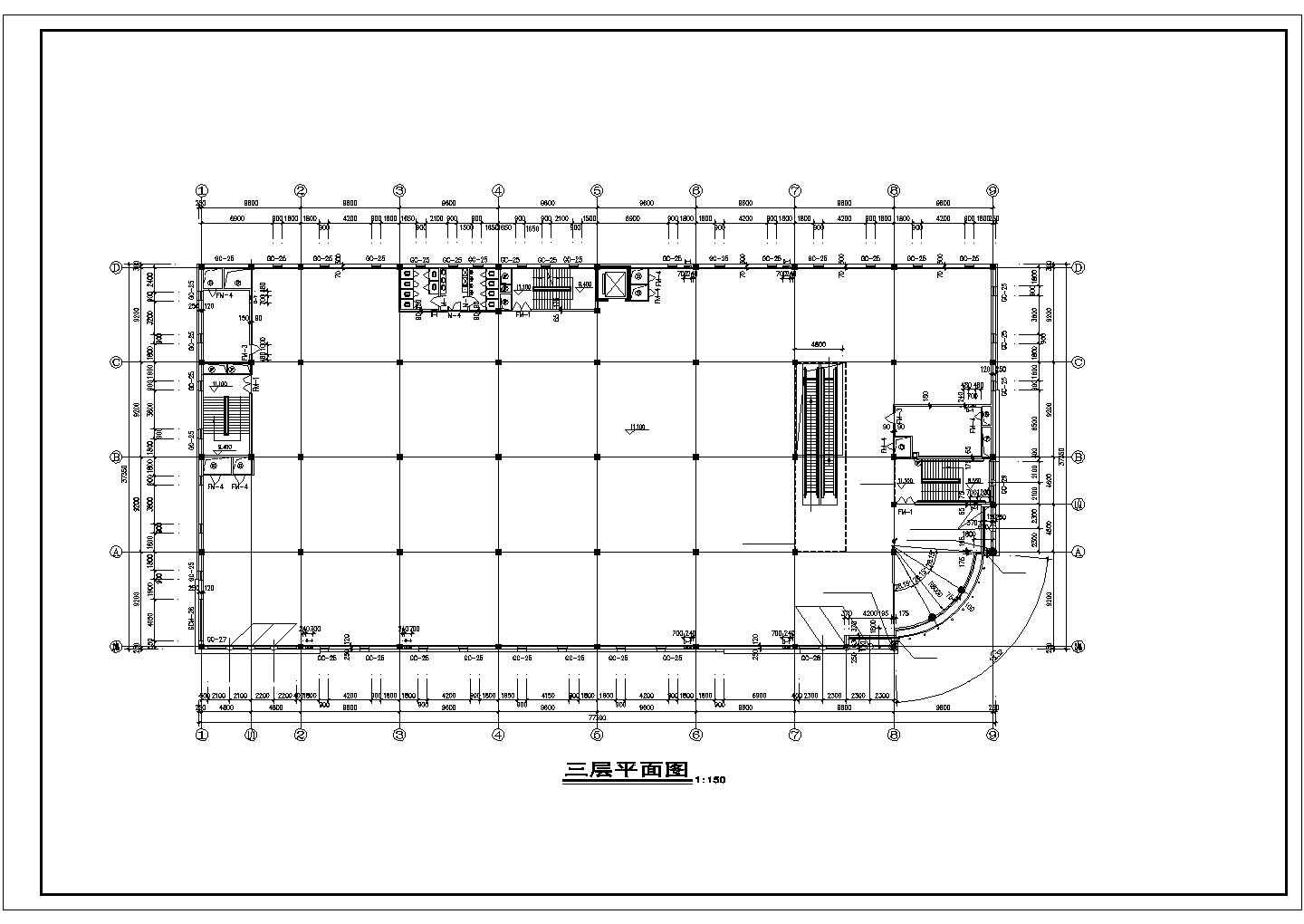 某大型购物中心CAD建筑平立剖施工图