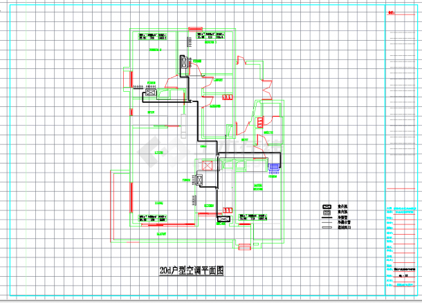某地多层某住宅家用中央空调系统cad设计图纸-图二