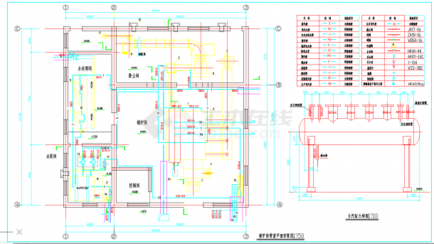某地单层燃煤蒸汽锅炉详细cad设计施工方案图纸-图二