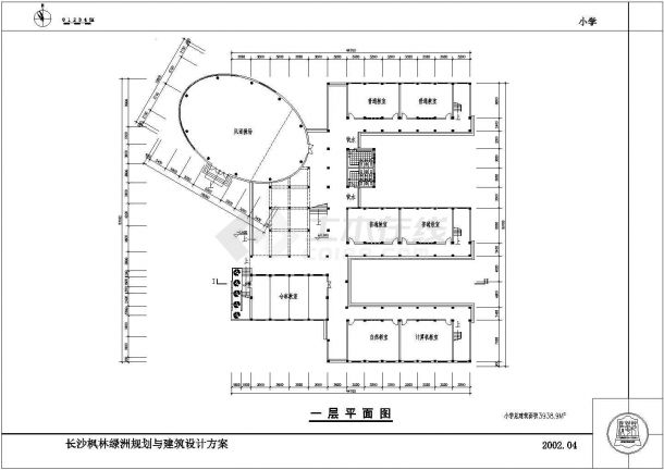 某地三层小学建筑CAD图-图一