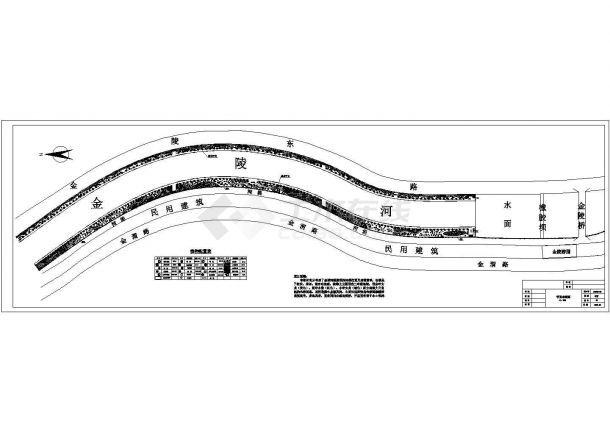 某地区河道绿化设计CAD详图-图四