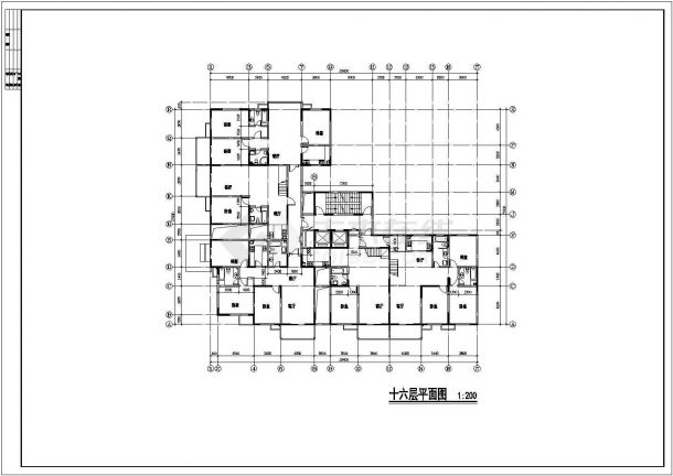 广州新福花园小区16层框架结构公寓住宅楼建筑设计CAD图纸（1-2层商用）-图一