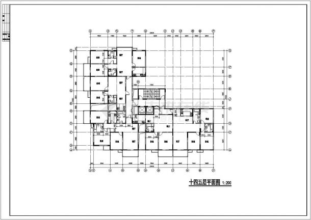 广州新福花园小区16层框架结构公寓住宅楼建筑设计CAD图纸（1-2层商用）-图二