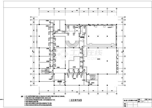 综合楼及宾馆中央空调设计cad施工图纸-图二