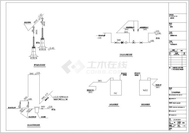 某中水处理站建筑给排水设计cad全套施工图纸（含设计说明）-图二