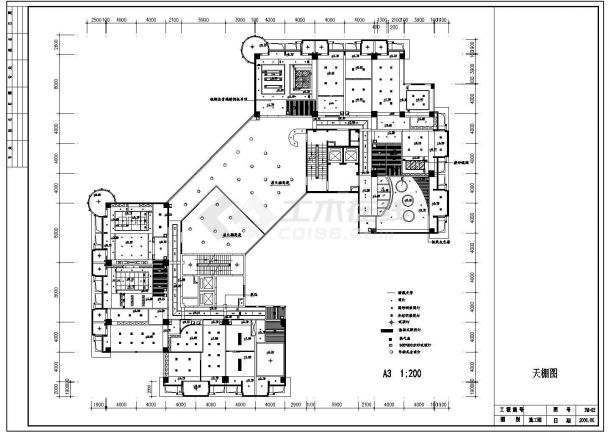 地产公司办公空间装修CAD图-图二