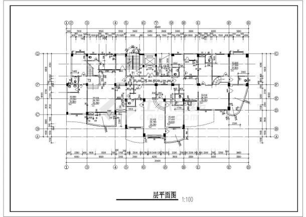 泰州锦西花园小区13层框架结构住宅楼建筑设计CAD图纸（含天面层）-图二