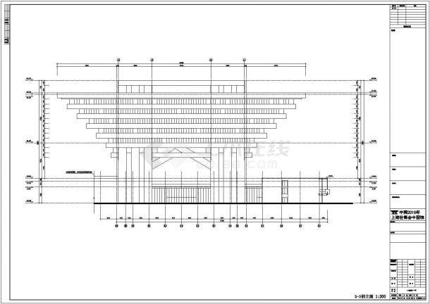 某艺术楼展览展馆CAD建筑方案设计图-立面剖面图-图一