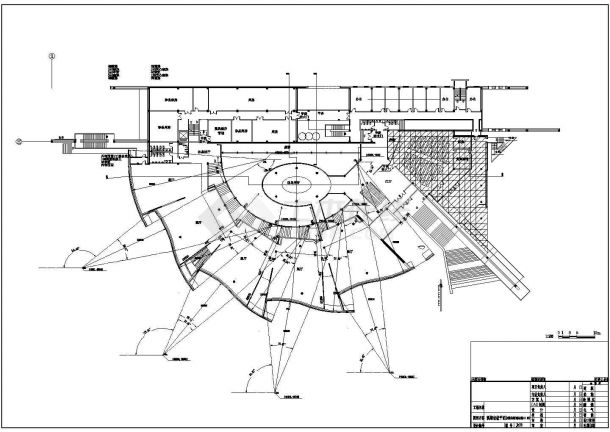 2+2夹层扇型博物馆扩大工程CAD建筑初步设计方案图-平立剖-图二