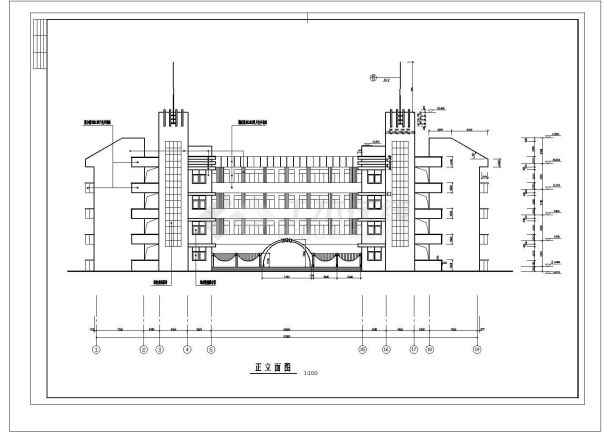 某中学全套建筑结构CAD施工图纸-图一