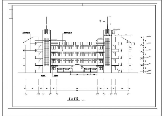 某中学全套建筑结构CAD施工图纸_图1