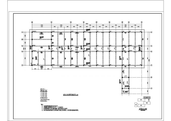 居民楼四坡屋面框架规划CAD布置图_图1