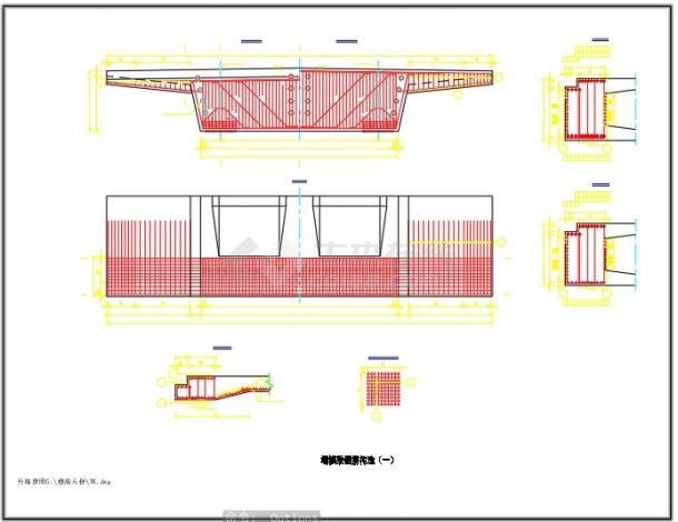 外侧护栏桥设计钢筋构造详图（dwg格式，可编辑套用）-图一