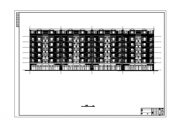2套六层框架住宅综合楼设计施工cad图纸-图二