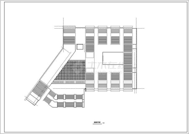 20012平米某学院博物馆CAD建筑施工图-平面图-图一