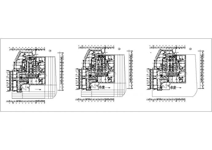 某镇购物中心大型超市CAD建筑设计施工图_图1