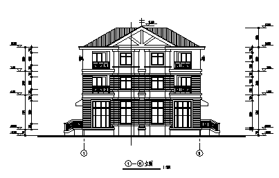 别墅设计_某三层半花园联体别墅建筑施工cad图，含五套方案设计-图一