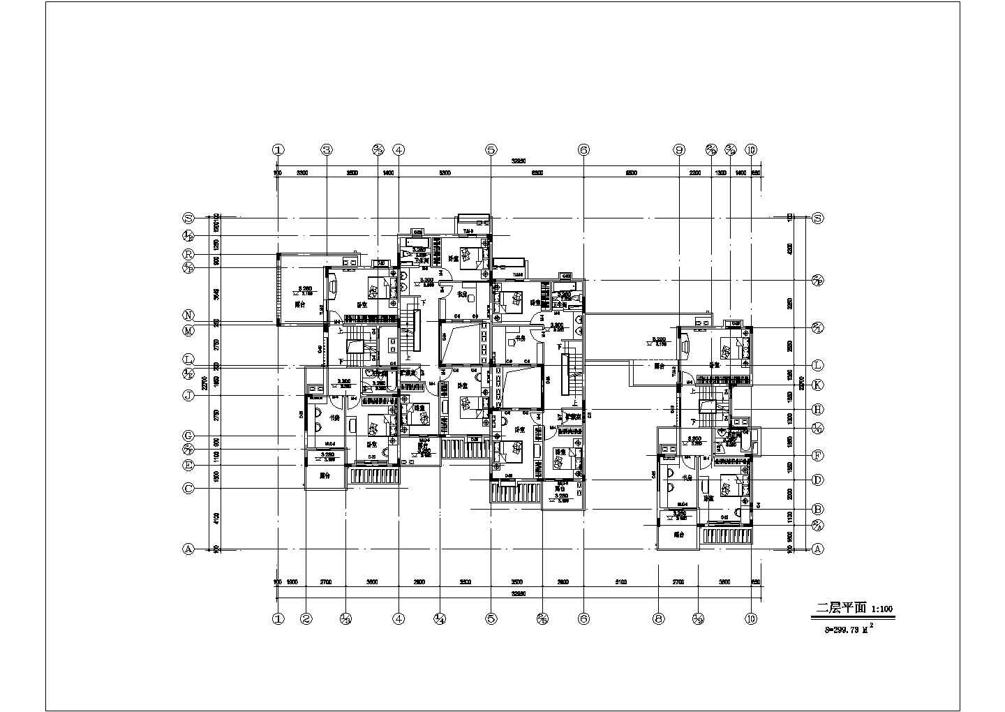 某二线城市商业建筑平面图