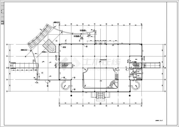 沈阳市旁江街某社区2层砖混结构业主会所建筑设计CAD图纸-图一