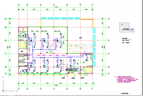 某地多层整套办公楼VRV空调系统设计cad施工图纸-图一