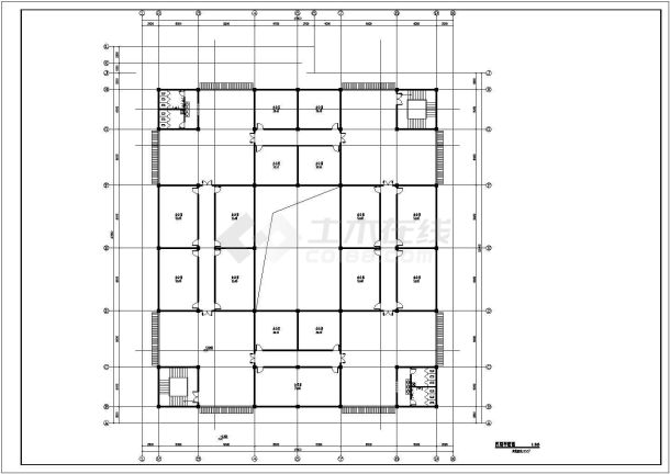 现代仿古建筑服务中心建施cad图，共六张-图二