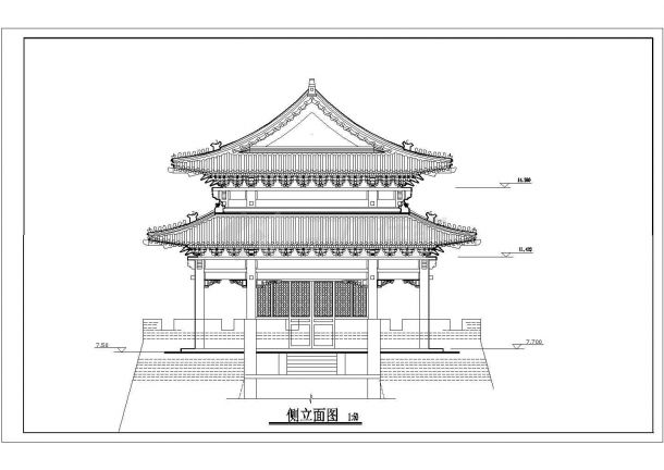 某地区仿古建筑设计CAD施工图（标注详细）-图一