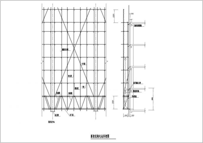 框架结构电动外架CAD设计图_图1