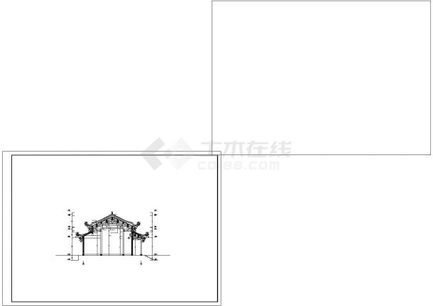 长23.58米 宽15.72米 一层道家仿古建筑大殿设计CAD图纸（标注详细）-图一