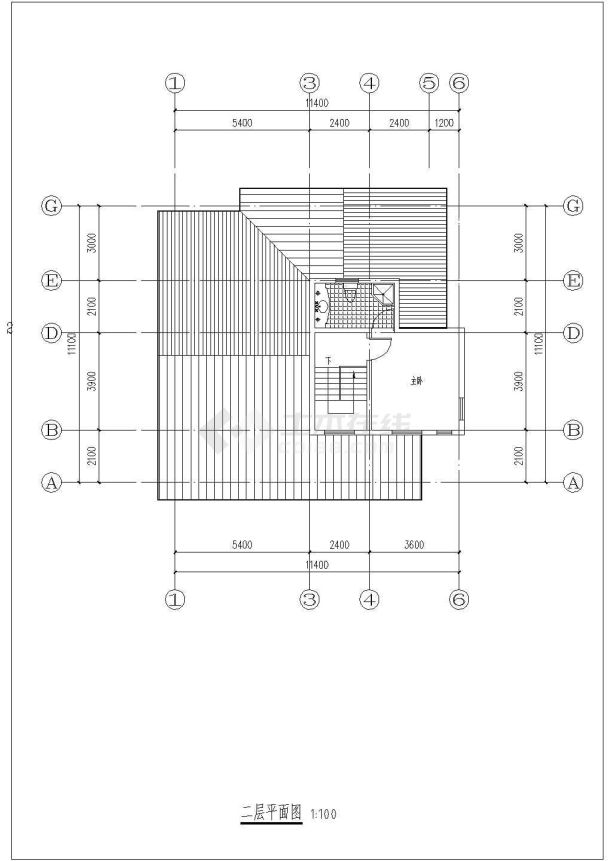 一层平面图,二层平面图,建筑剖面图,建筑南立面图,建筑设计说明等