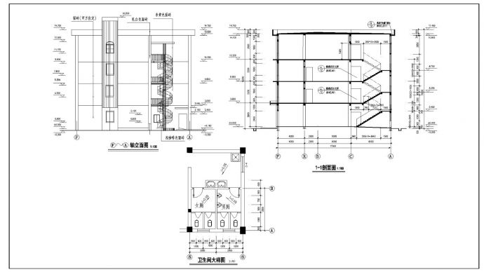某地区办公楼建筑设计CAD图纸_图1