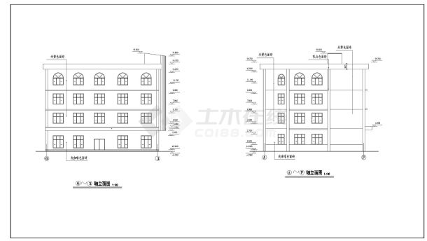 某地区办公楼建筑设计CAD图纸-图二