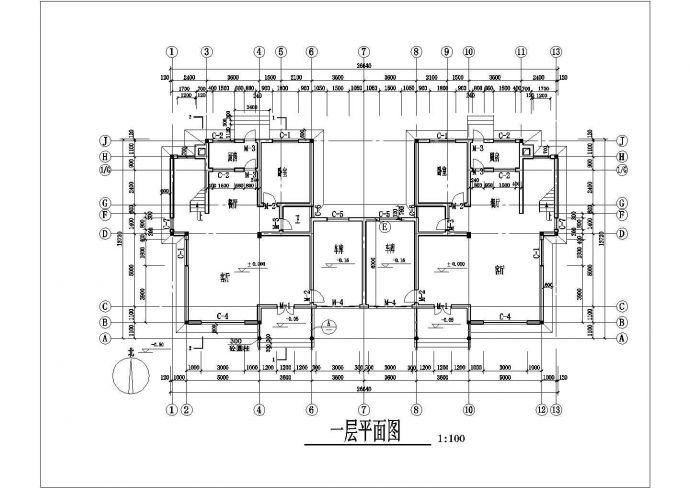 某市大型经典化别墅设计平面布置参考图_图1