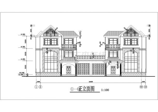某市大型经典化别墅设计平面布置参考图-图二