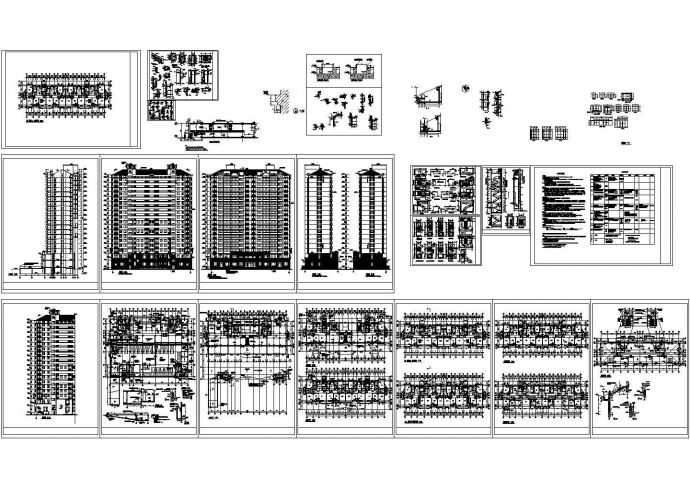 某地区大型小区经典高层居民建筑设计施工方案CAD图纸_图1