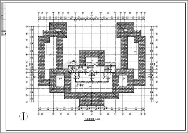 某870.3平方米三层框架结构仿古建筑住宅楼设计cad建筑施工图（含设计说明）-图二