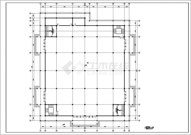 现代仿古建筑服务中心建筑施工CAD图纸-图二