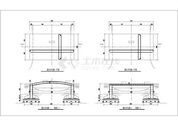 某城市步行桥设计方案CAD详图-图一