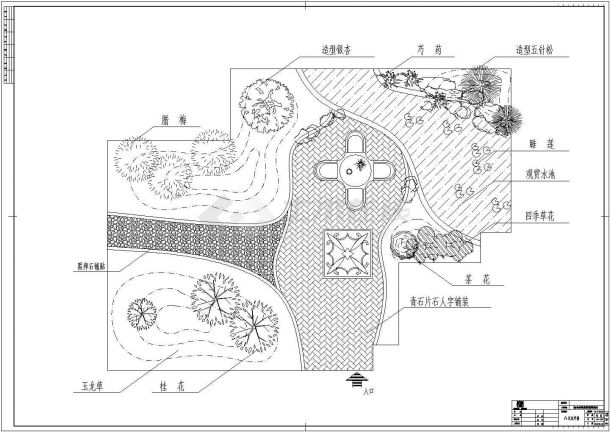 温州某小区屋顶花园景观设计全套施工cad图-图二