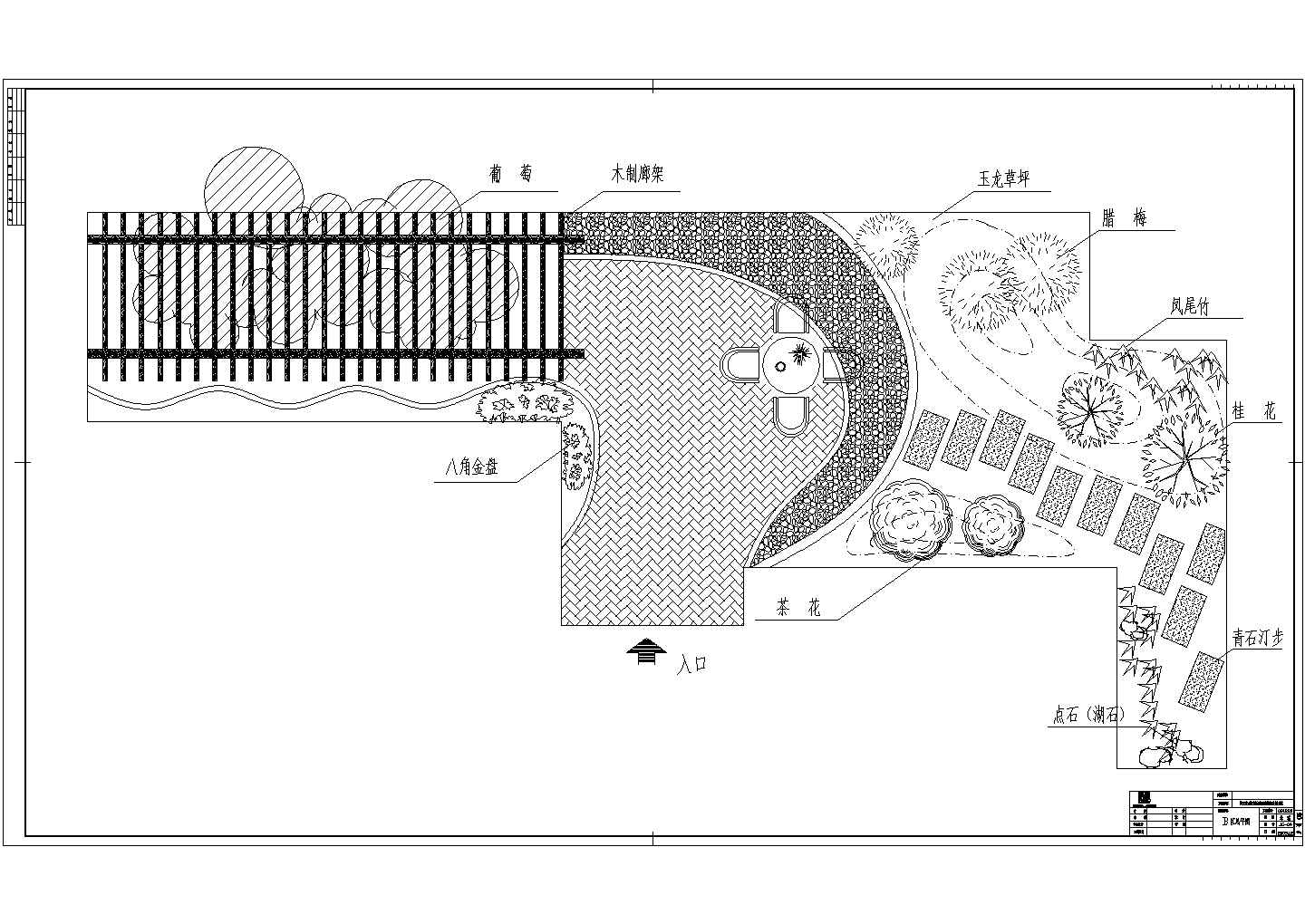 温州某小区屋顶花园景观设计全套施工cad图