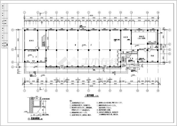 辽宁省沈阳市某大型工厂轮班宿舍楼建筑全套施工设计CAD图纸-图一