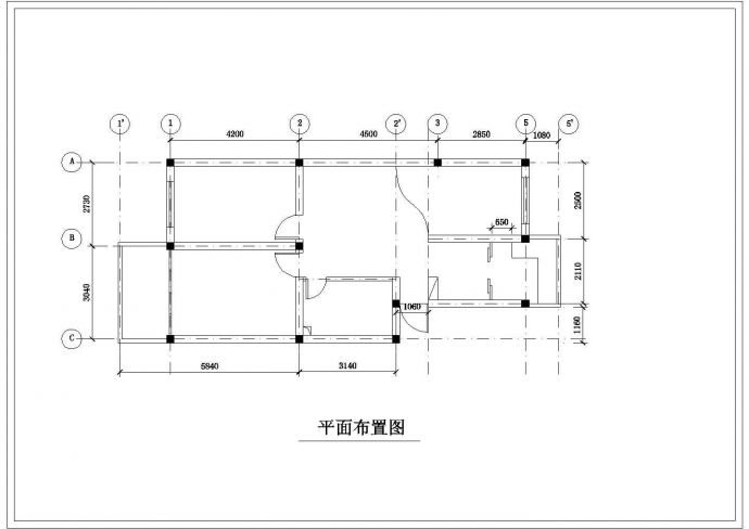 阅湖国际公馆小户型设计装修CAD图纸_图1