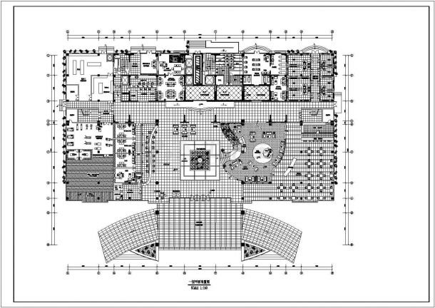 謇公湖四星级酒店平面布置CAD图纸-图二