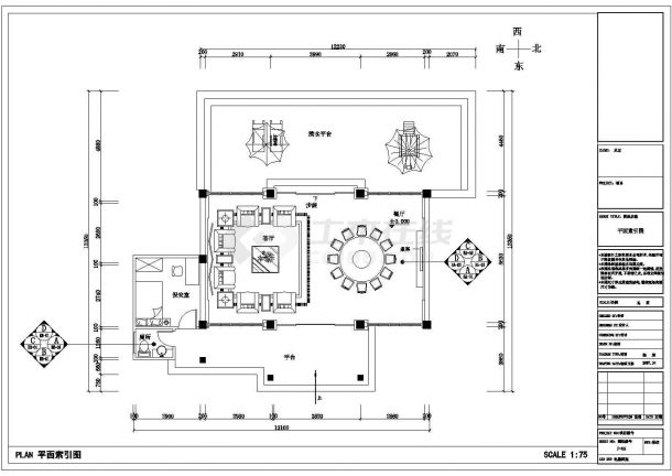浦江路酩汇酒庄整体装修施工设计混搭风格CAD图纸-图二
