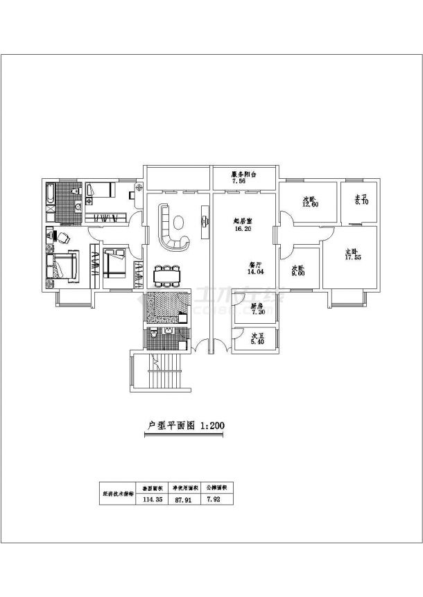 某塔式住宅建筑设计规划CAD图-图二